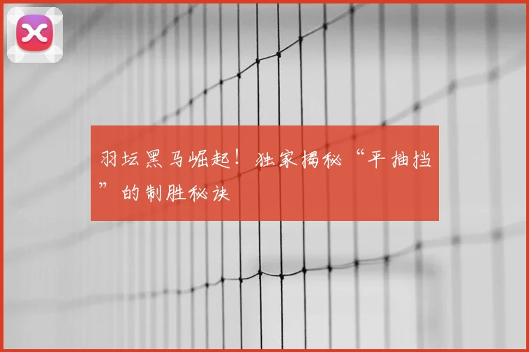 羽坛黑马崛起!独家揭秘“平抽挡”的制胜秘诀